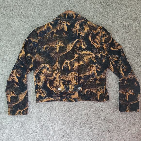 To Die For Vintage Black Western Cowgirl Equestrian Horse Blazer Womens Medium - Picture 6 of 9